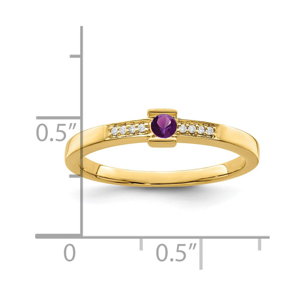 14K Family Jewelry Genuine Stone & Diamond Set Ring