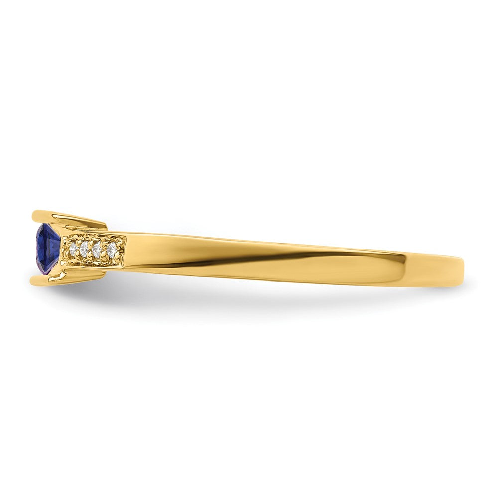 14K Family Jewelry Genuine Stone & Diamond Set Ring