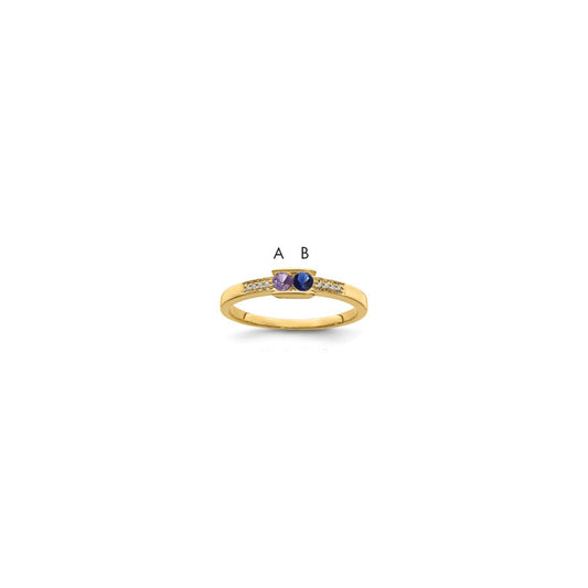 14K Family Jewelry Genuine Stone & Diamond Set Ring