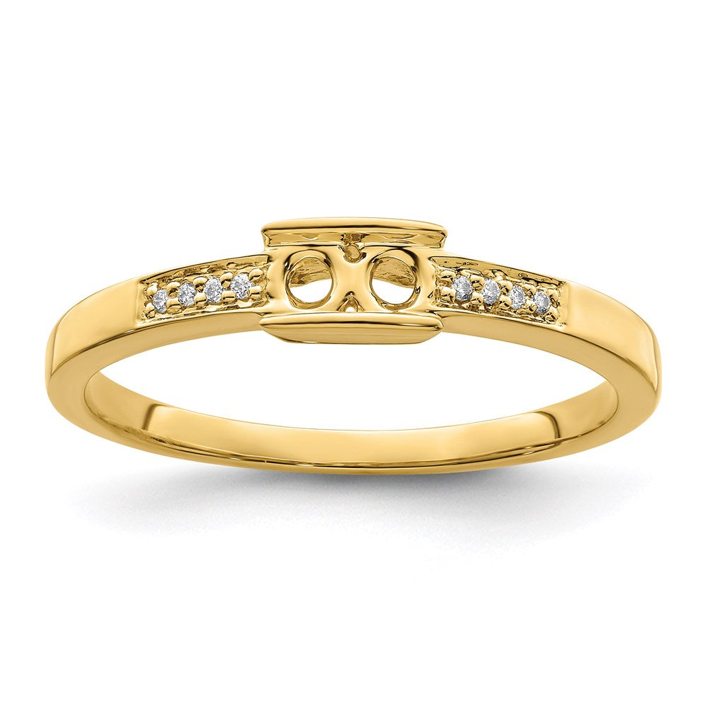 14K Family Jewelry Genuine Stone & Diamond Set Ring