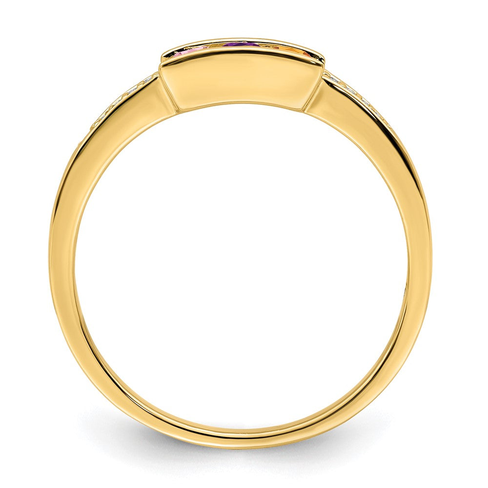 14K Family Jewelry Genuine Stone & Diamond Set Ring