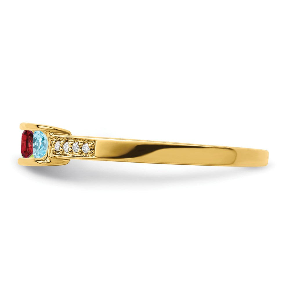 14K Family Jewelry Genuine Stone & Diamond Set Ring