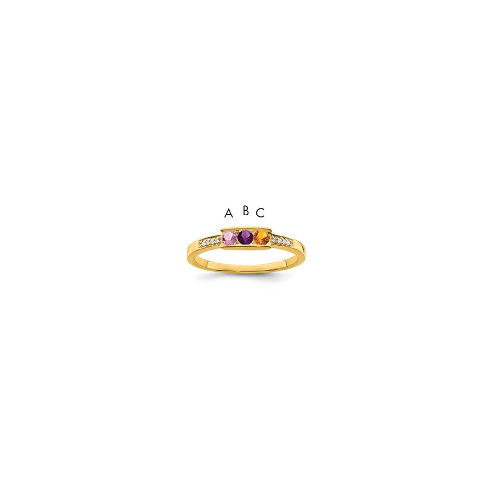 14K Family Jewelry Genuine Stone & Diamond Set Ring