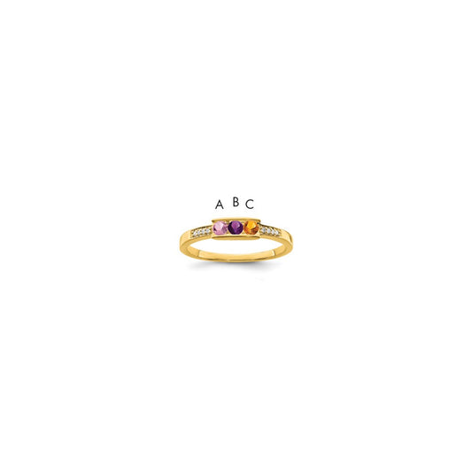 14K Family Jewelry Genuine Stone & Diamond Set Ring
