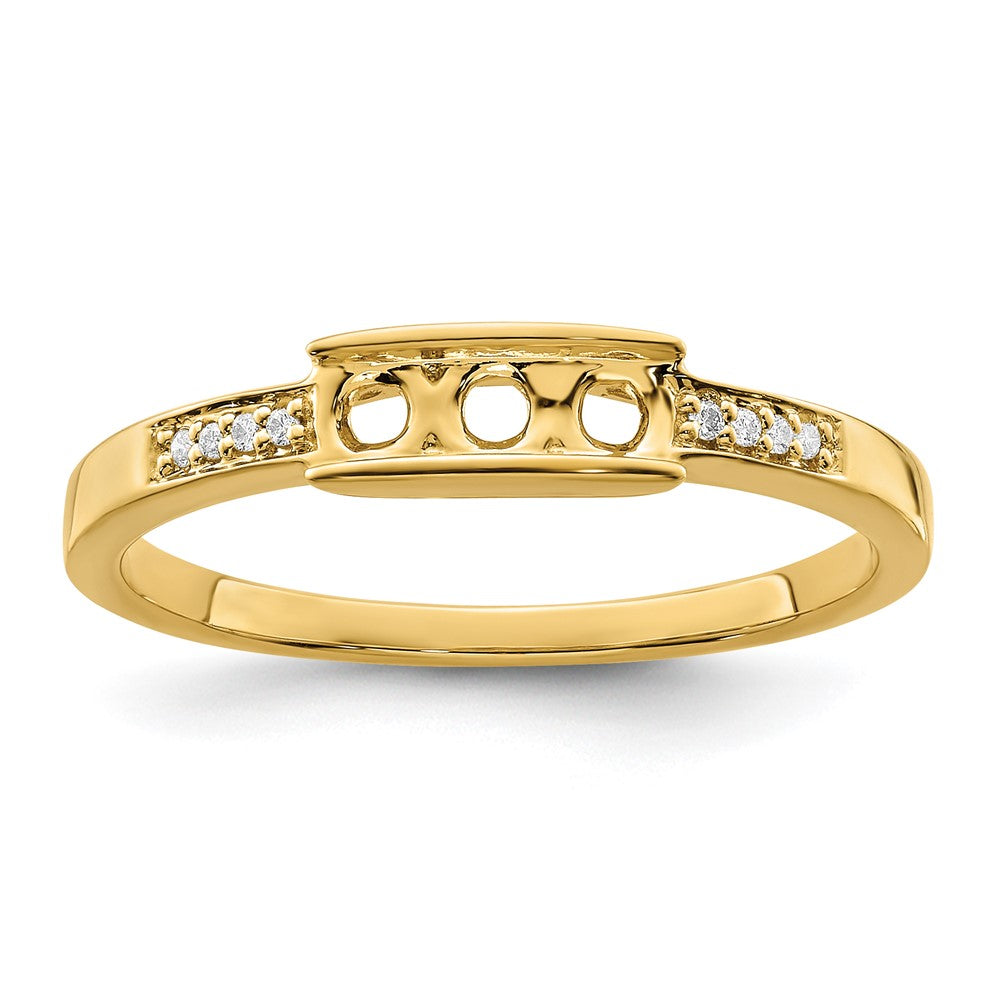 14K Family Jewelry Genuine Stone & Diamond Set Ring