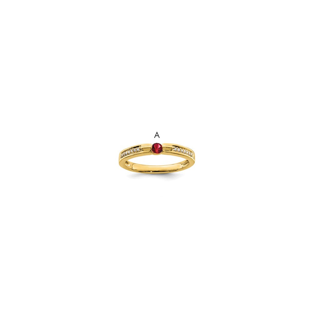 14K Family Jewelry Genuine Stone & Diamond Set Ring
