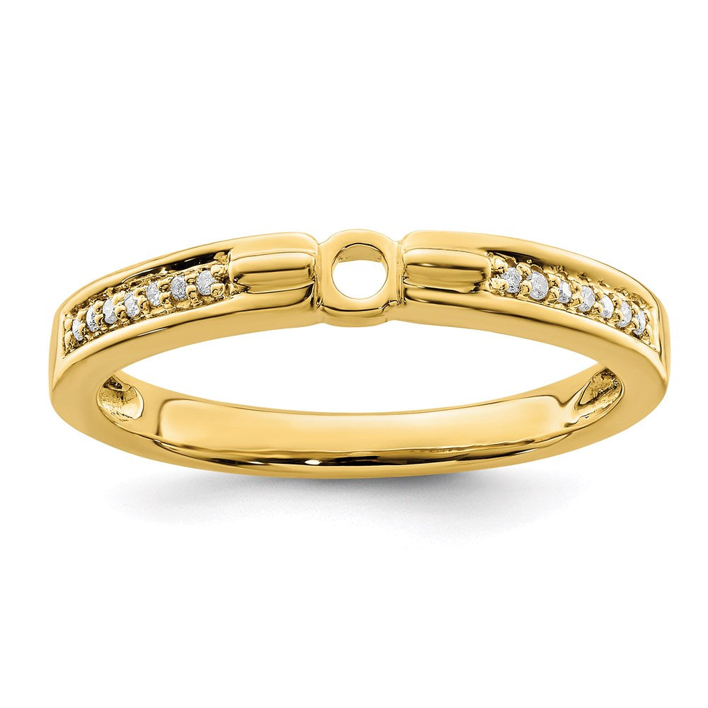 14K Family Jewelry Synthetic Stone & Diamond Set Ring