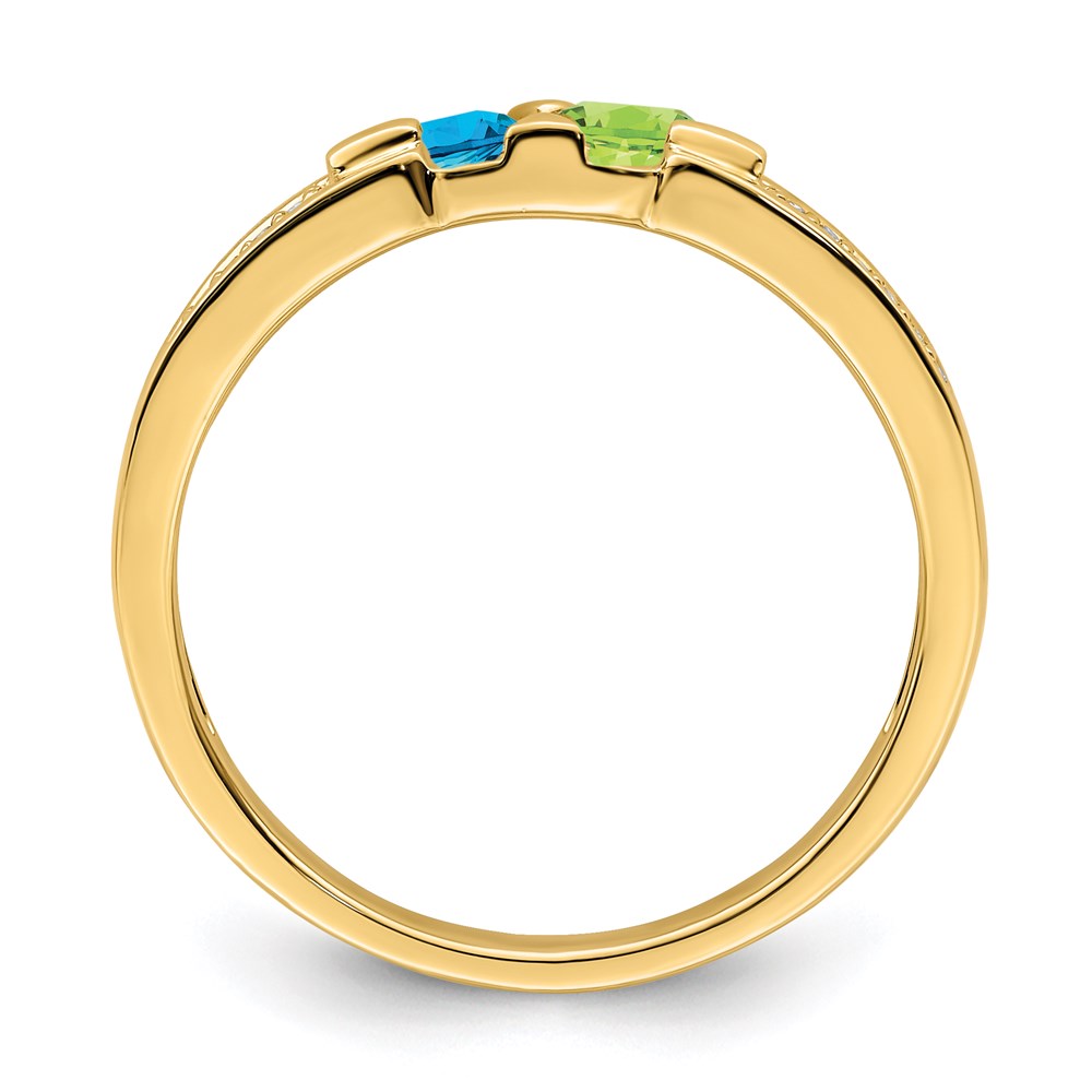 14K Family Jewelry Genuine Stone & Diamond Set Ring