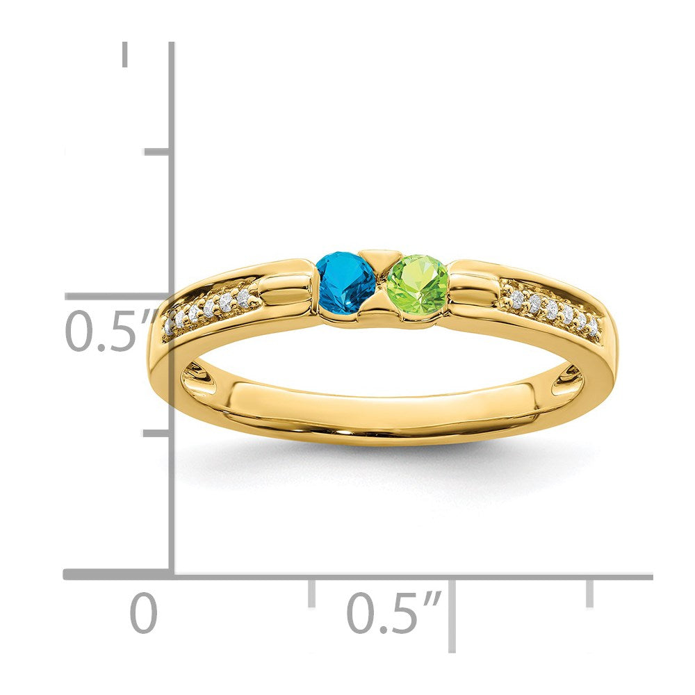 14K Family Jewelry Genuine Stone & Diamond Set Ring