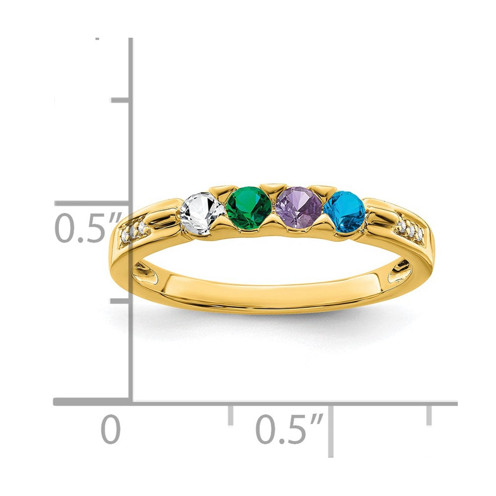 14K Family Jewelry Genuine Stone & Diamond Set Ring