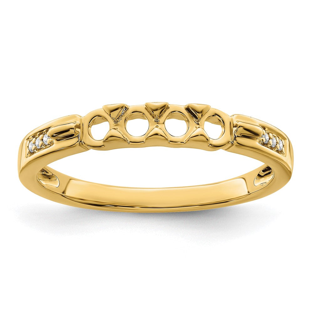 14K Family Jewelry Genuine Stone & Diamond Set Ring