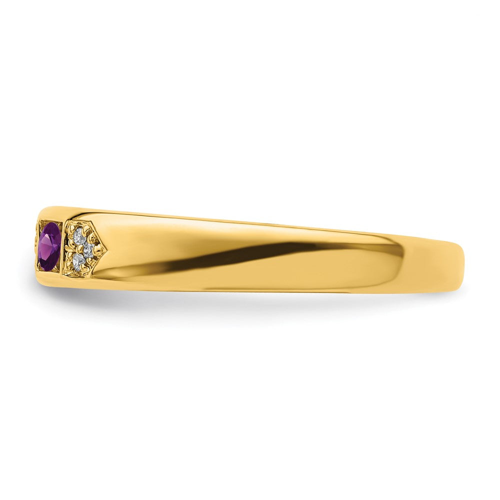 14K Family Jewelry Genuine Stone & Diamond Set Ring