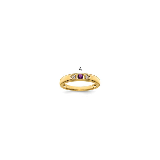 14K Family Jewelry Genuine Stone & Diamond Set Ring