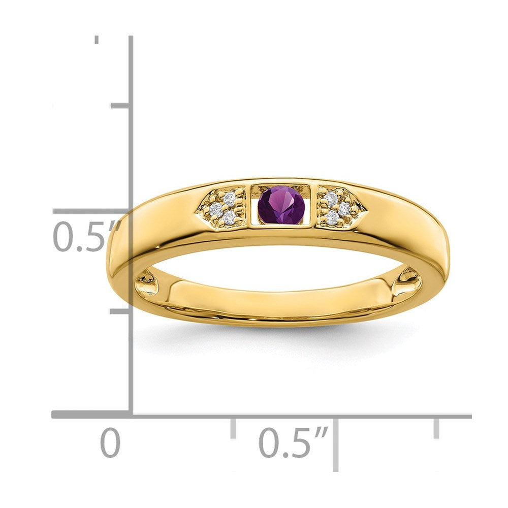14K Family Jewelry Synthetic Stone & Diamond Set Ring