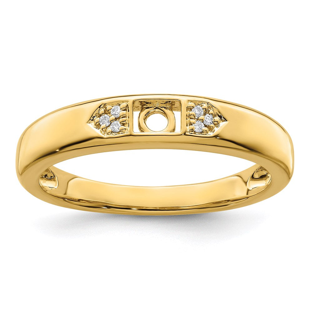 14K Family Jewelry Synthetic Stone & Diamond Set Ring