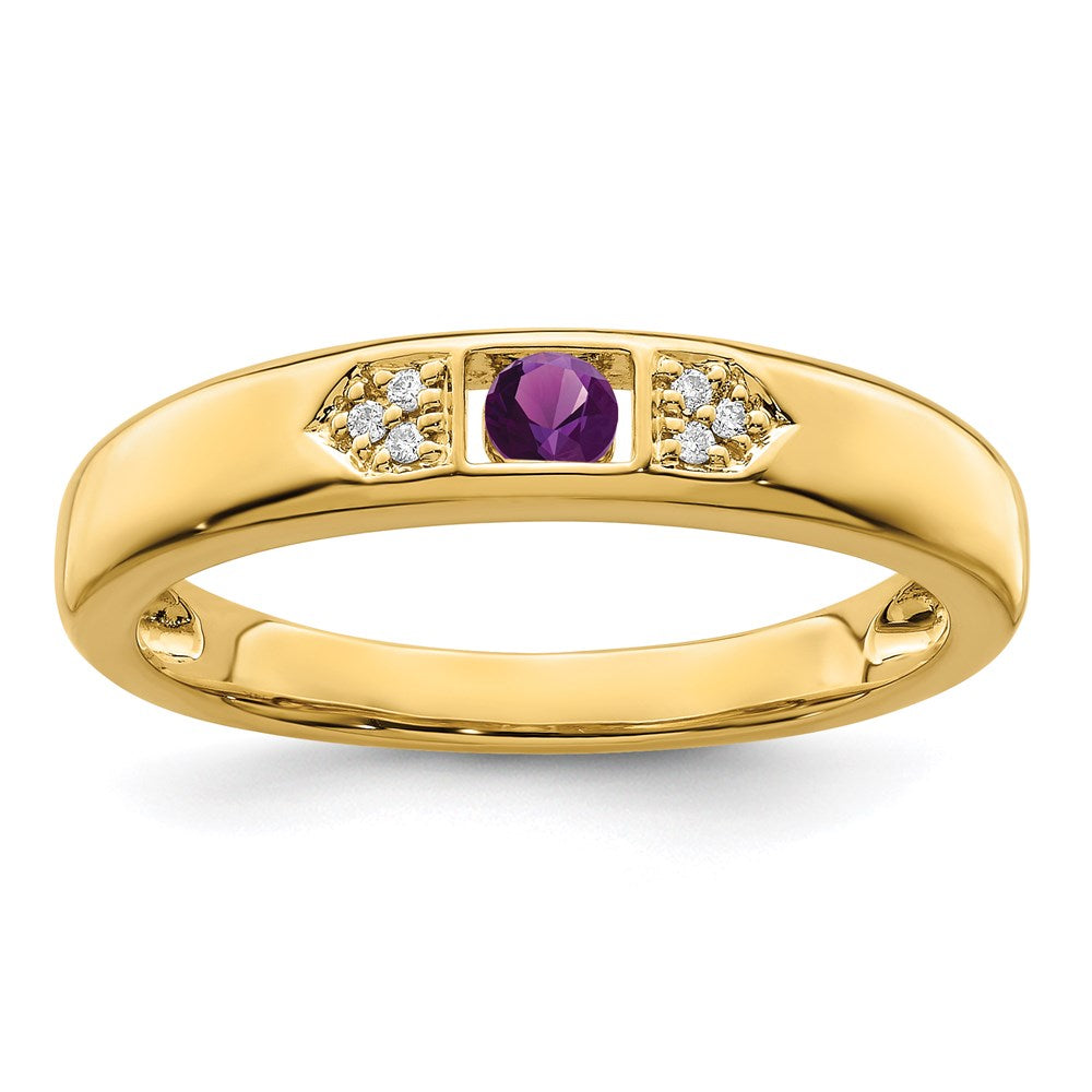 14K Family Jewelry Genuine Stone & Diamond Set Ring