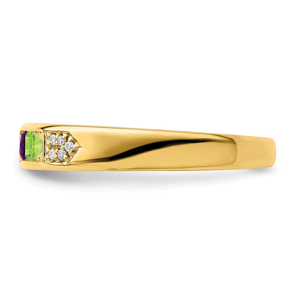 14K Family Jewelry Genuine Stone & Diamond Set Ring