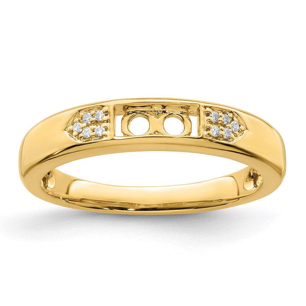 14K Family Jewelry Synthetic Stone & Diamond Set Ring