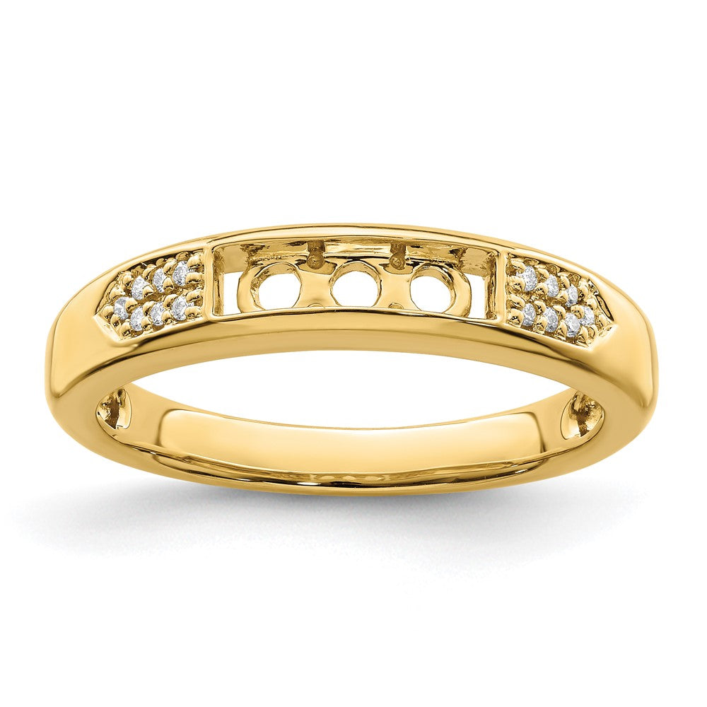 14K Family Jewelry Genuine Stone & Diamond Set Ring