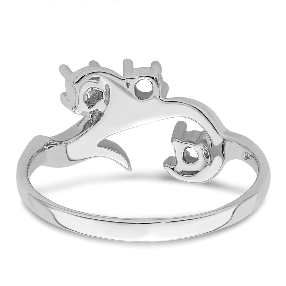 14k White Gold Genuine 3 Stone Mother's Ring