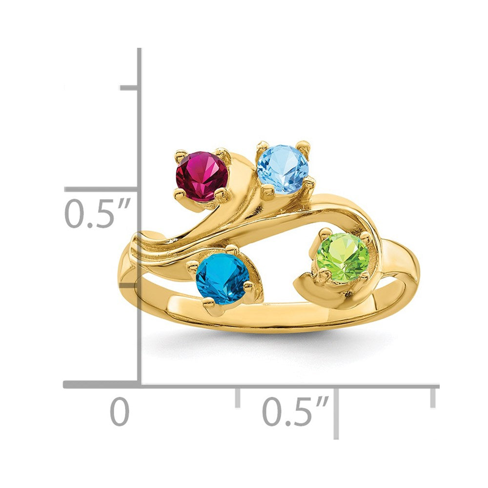 14k Genuine 4 Stone Mother's Ring