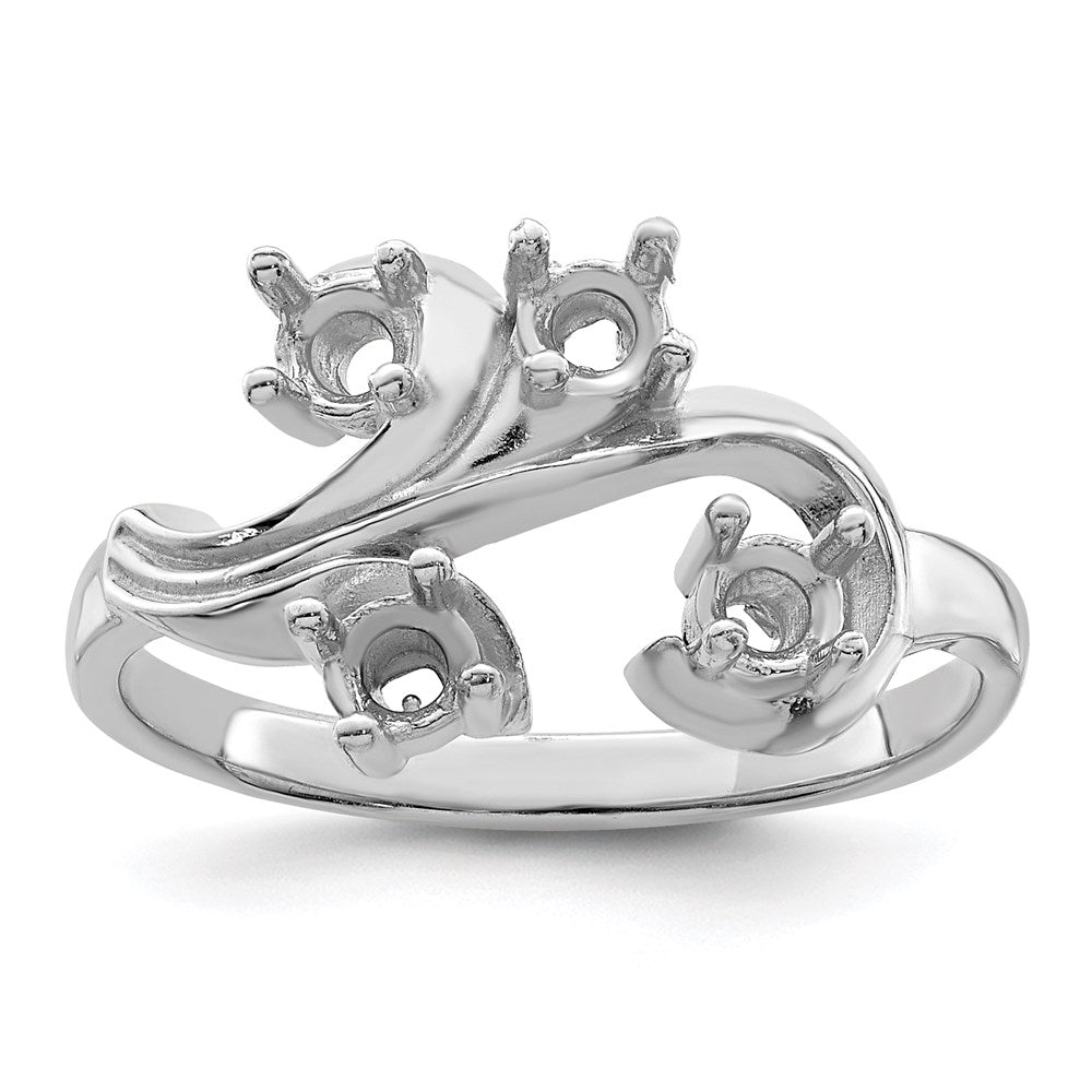 14k White Gold Synthetic Family Jewelry Ring