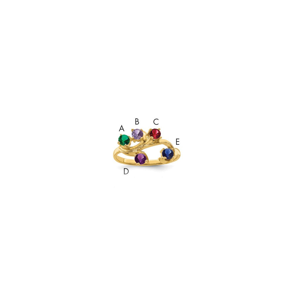 14k Genuine 5 Stone Mother's Ring