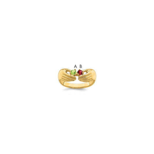 14k 2 Genuine Stone Family Ring