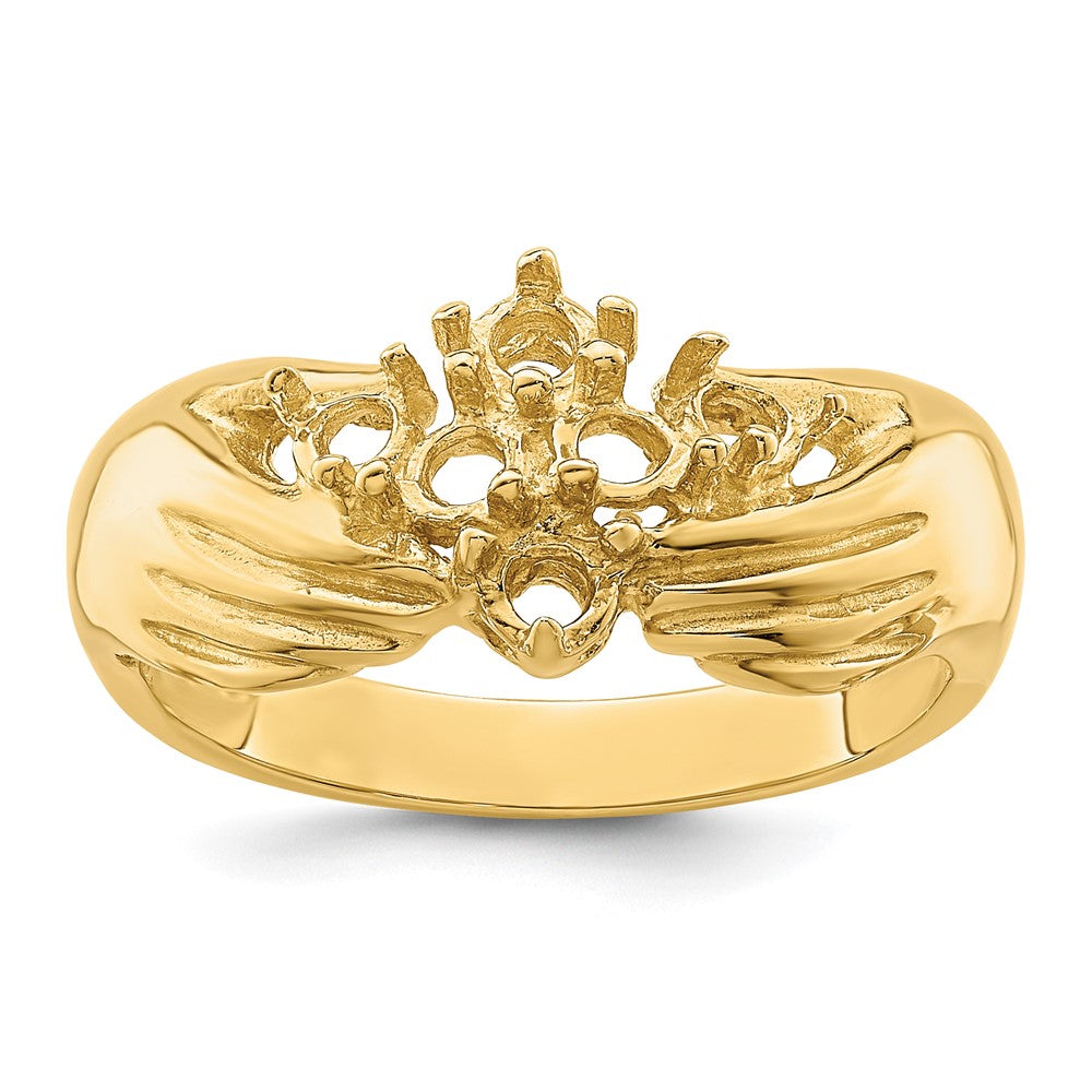 14k 6 Synthetic Stone Family Ring