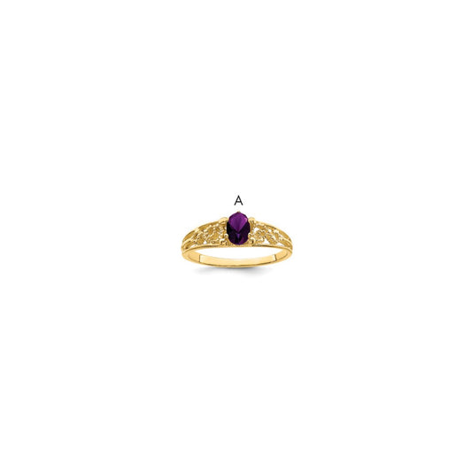 14k 1 Genuine Stone Family Ring