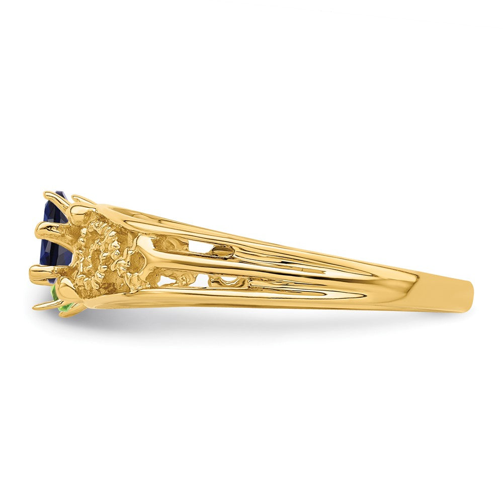 14k 2 Genuine Stone Family Ring