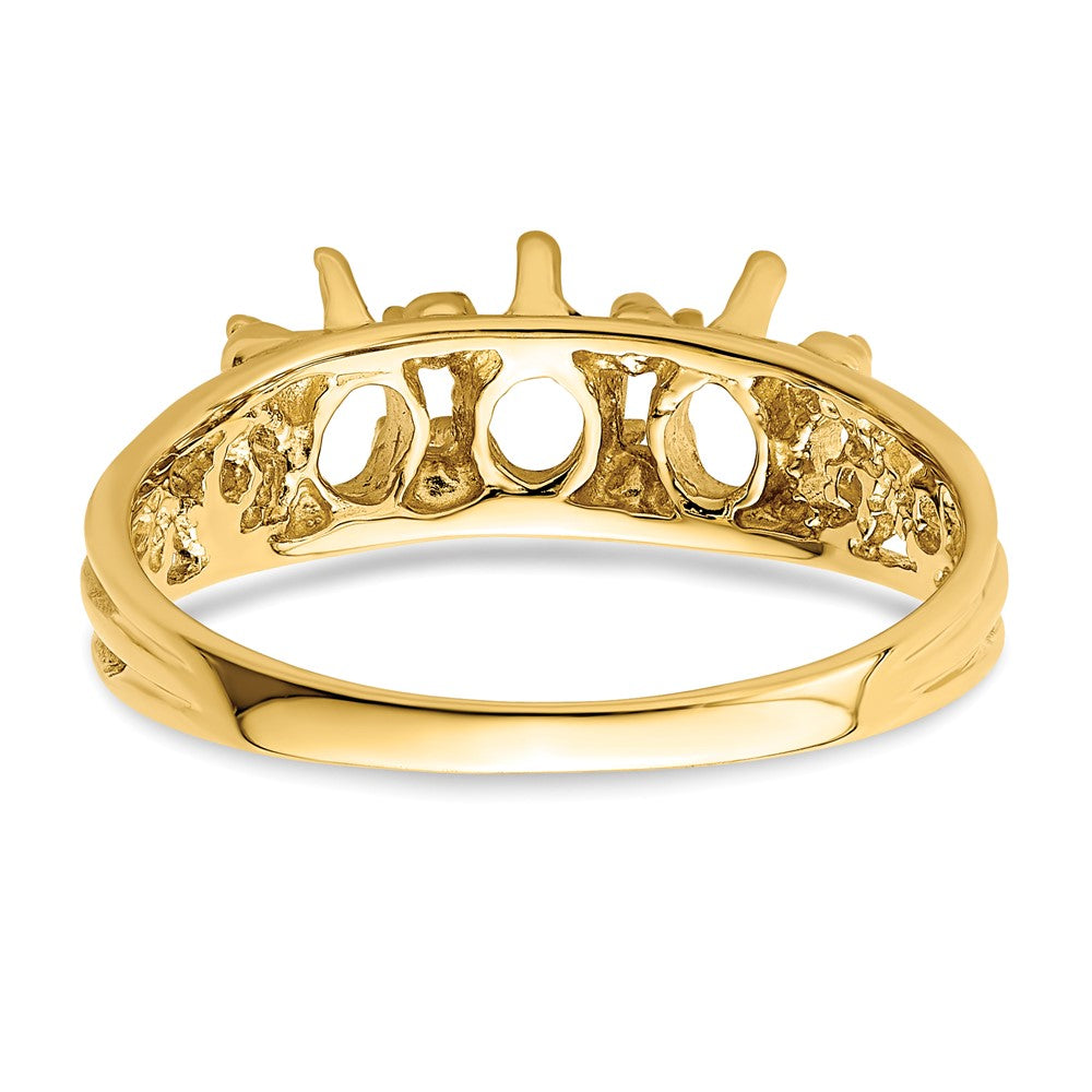 14k 3 Synthetic Stone Family Ring