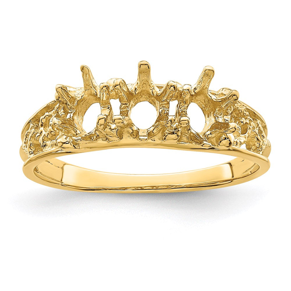 14k 3 Synthetic Stone Family Ring