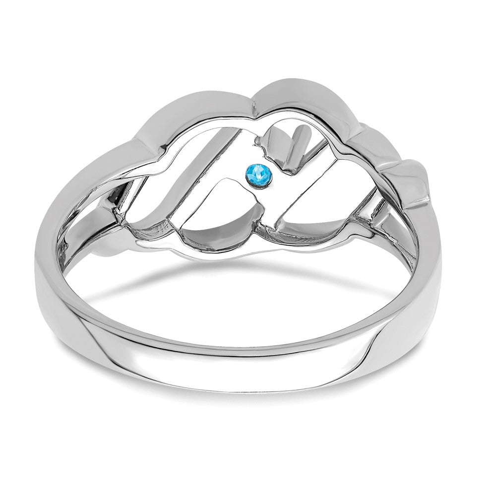Sterling Silver Rhodium-plated Family Jewelry Ring
