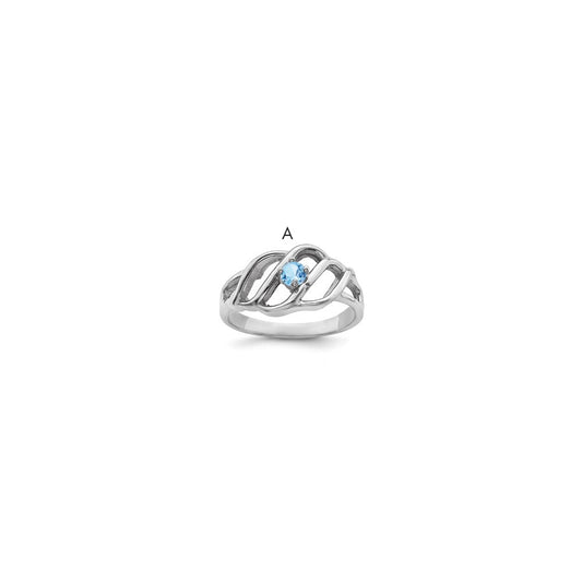 Sterling Silver Rhodium-plated Family Jewelry Ring