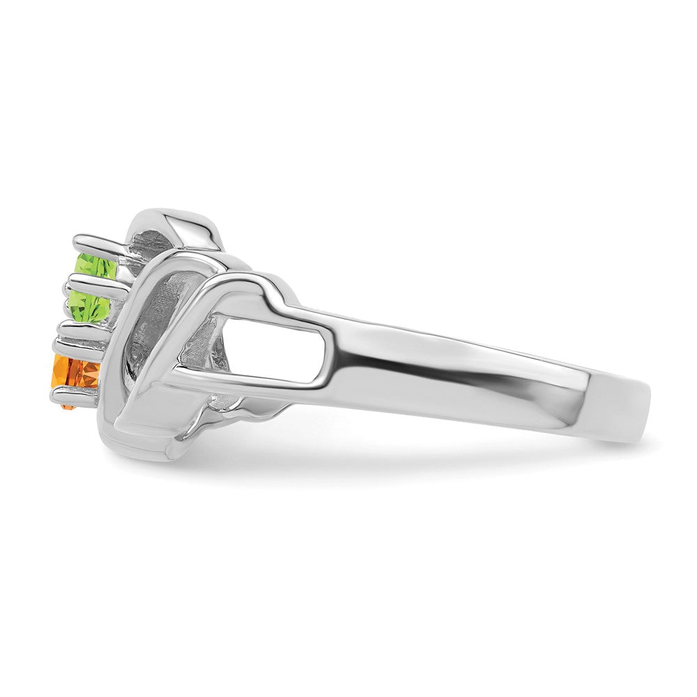 Sterling Silver Rhodium-plated Family Jewelry Ring
