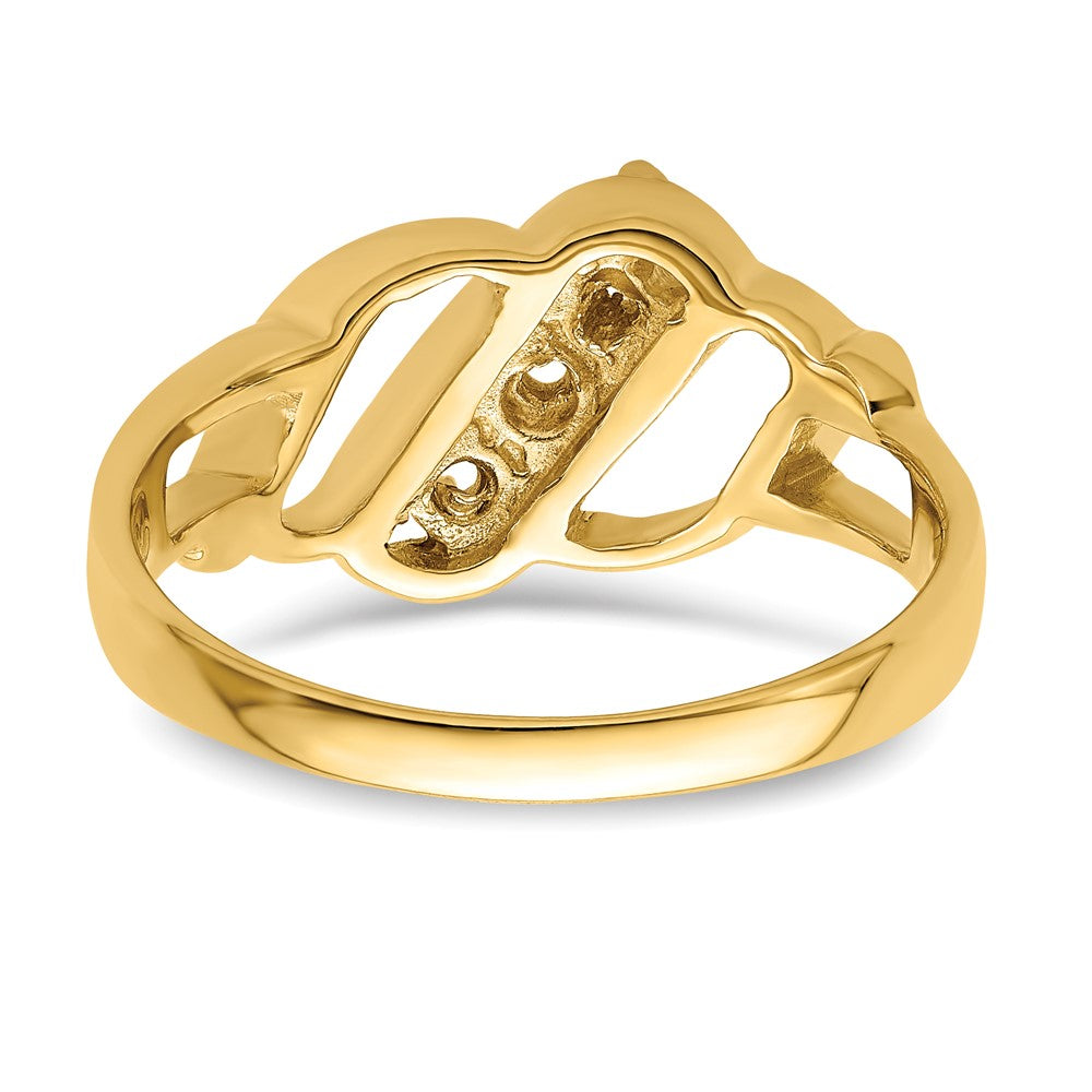 10ky Polished 3-Stone Mothers Ring Mounting