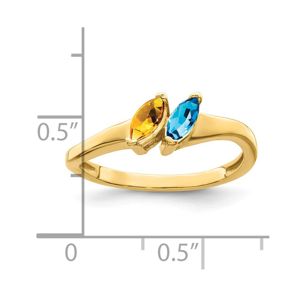 14k Synthetic Family Jewelry Ring