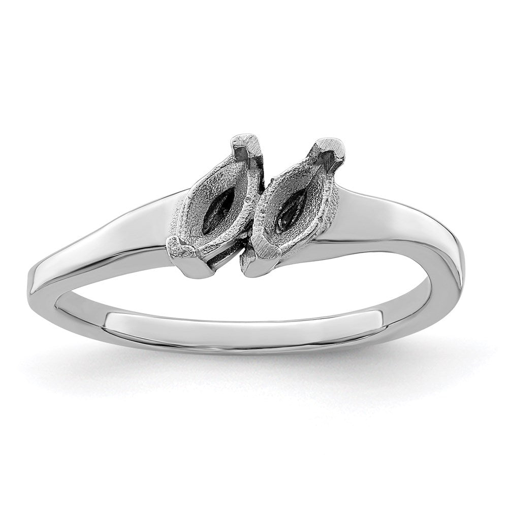 Sterling Silver Rhodium-plated Synthetic 2 Stone Mother's Ring