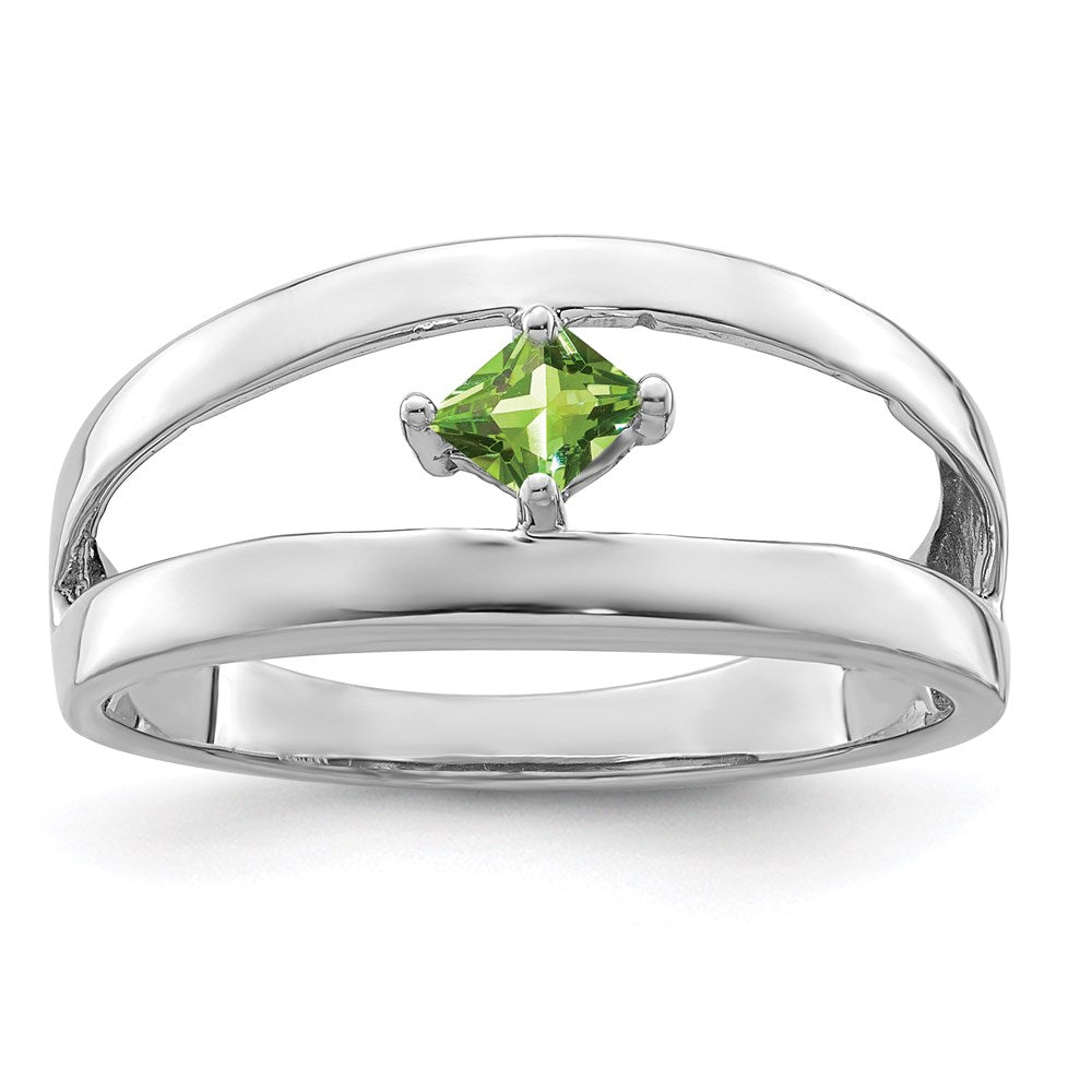 14k White Gold Synthetic Family Jewelry Ring