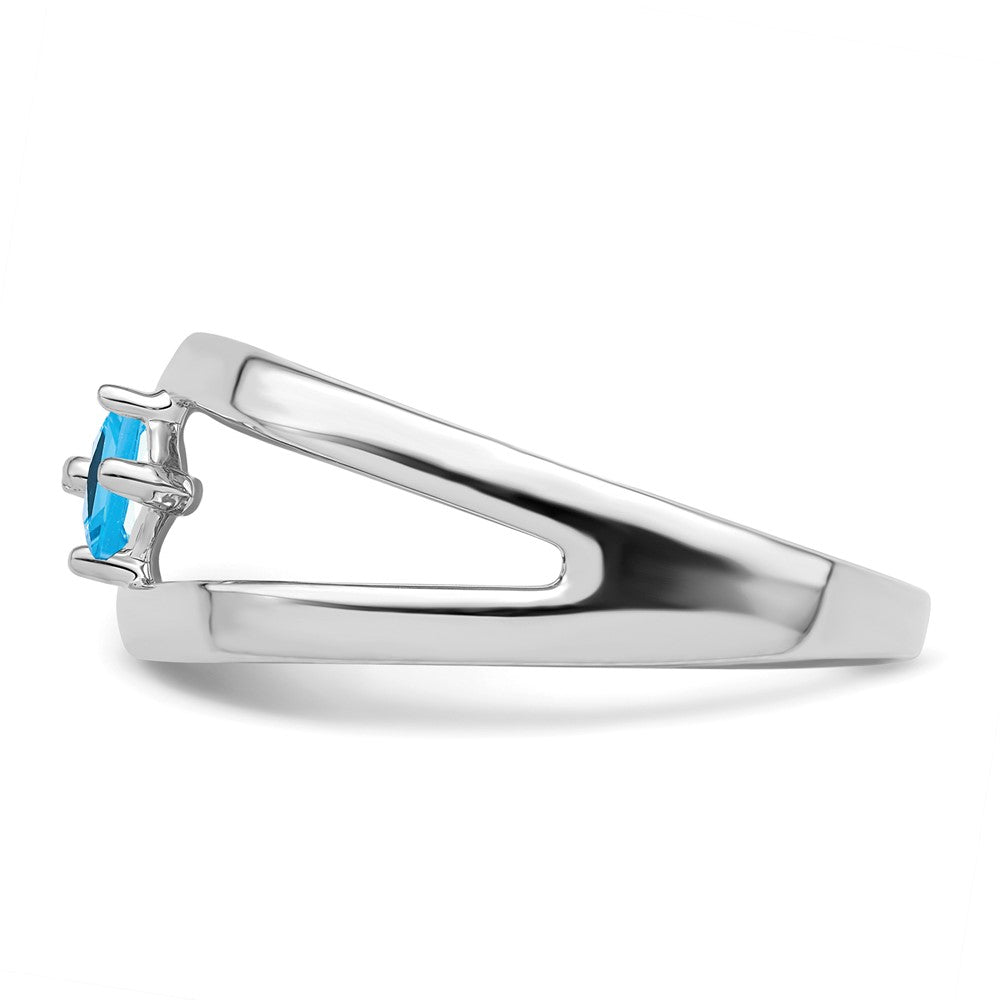 14k White Gold Synthetic Family Jewelry Ring