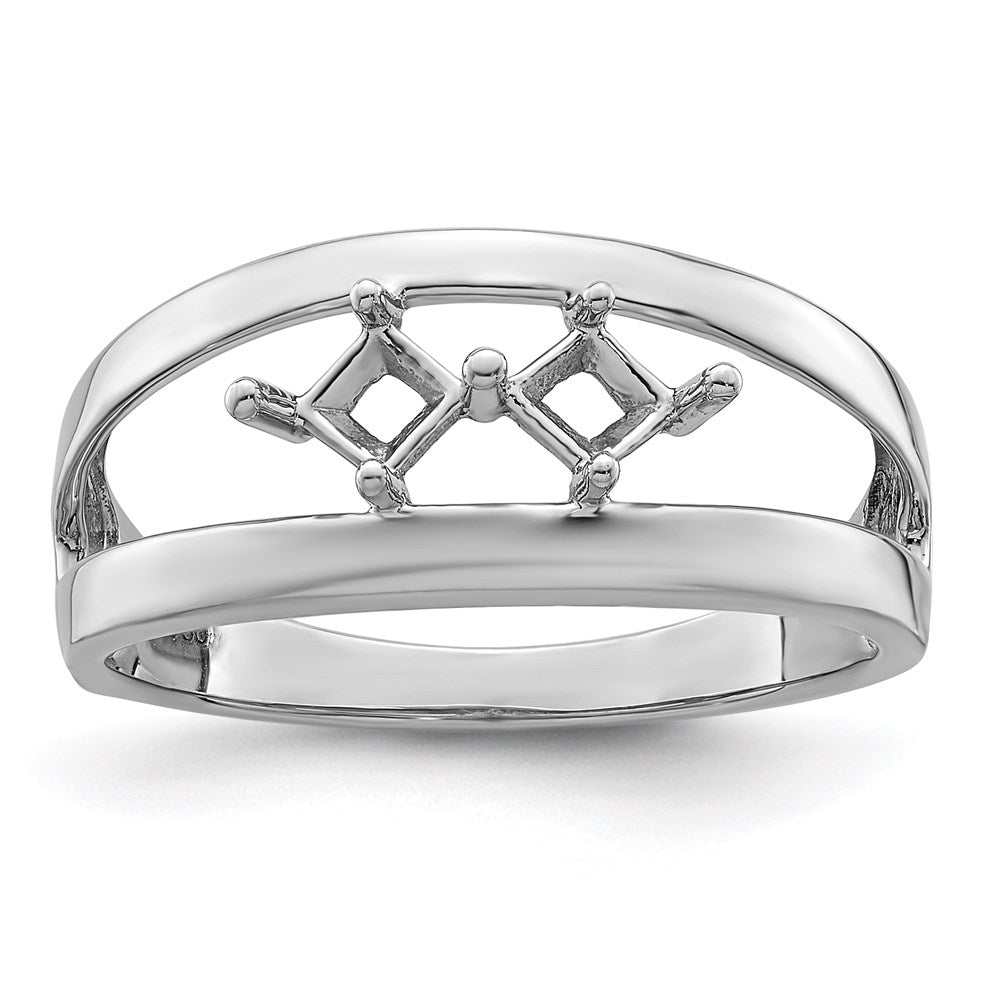 Sterling Silver Rhodium-plated Synthetic Family Jewelry Ring