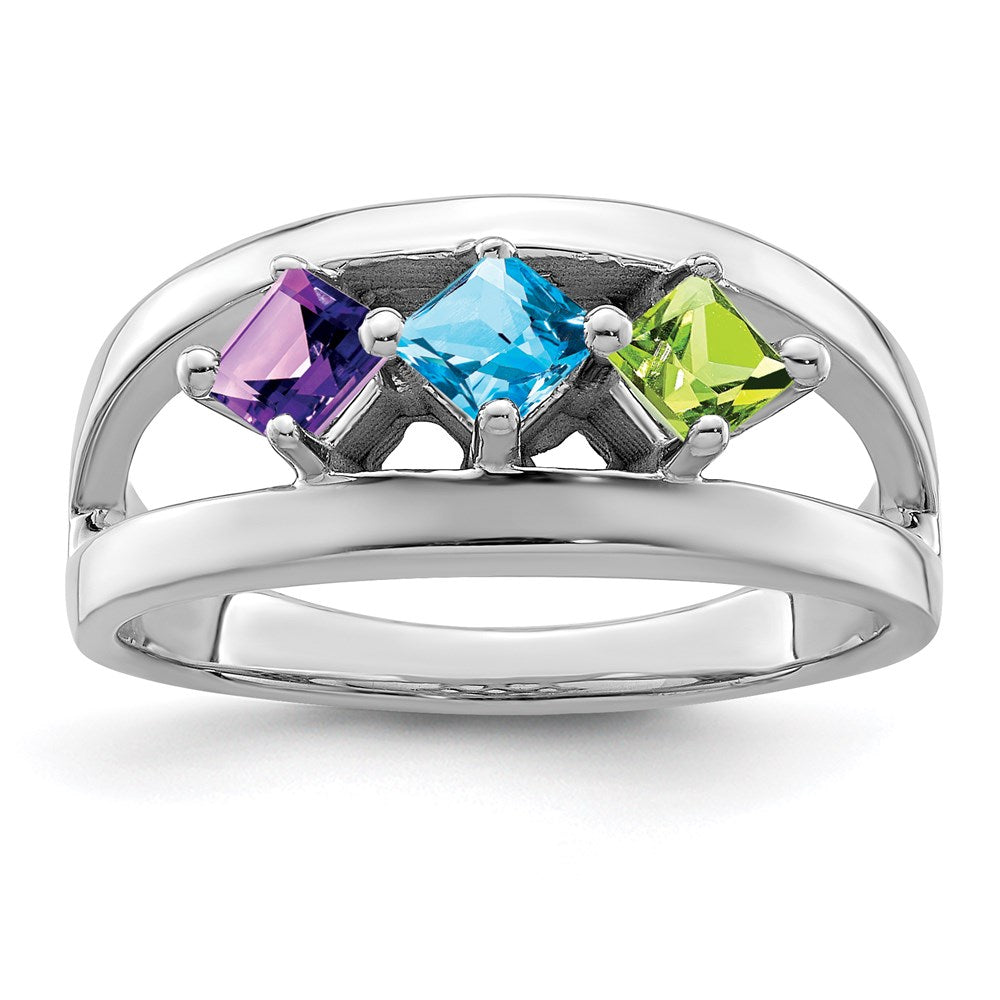 14k White Gold Genuine Family Jewelry Ring