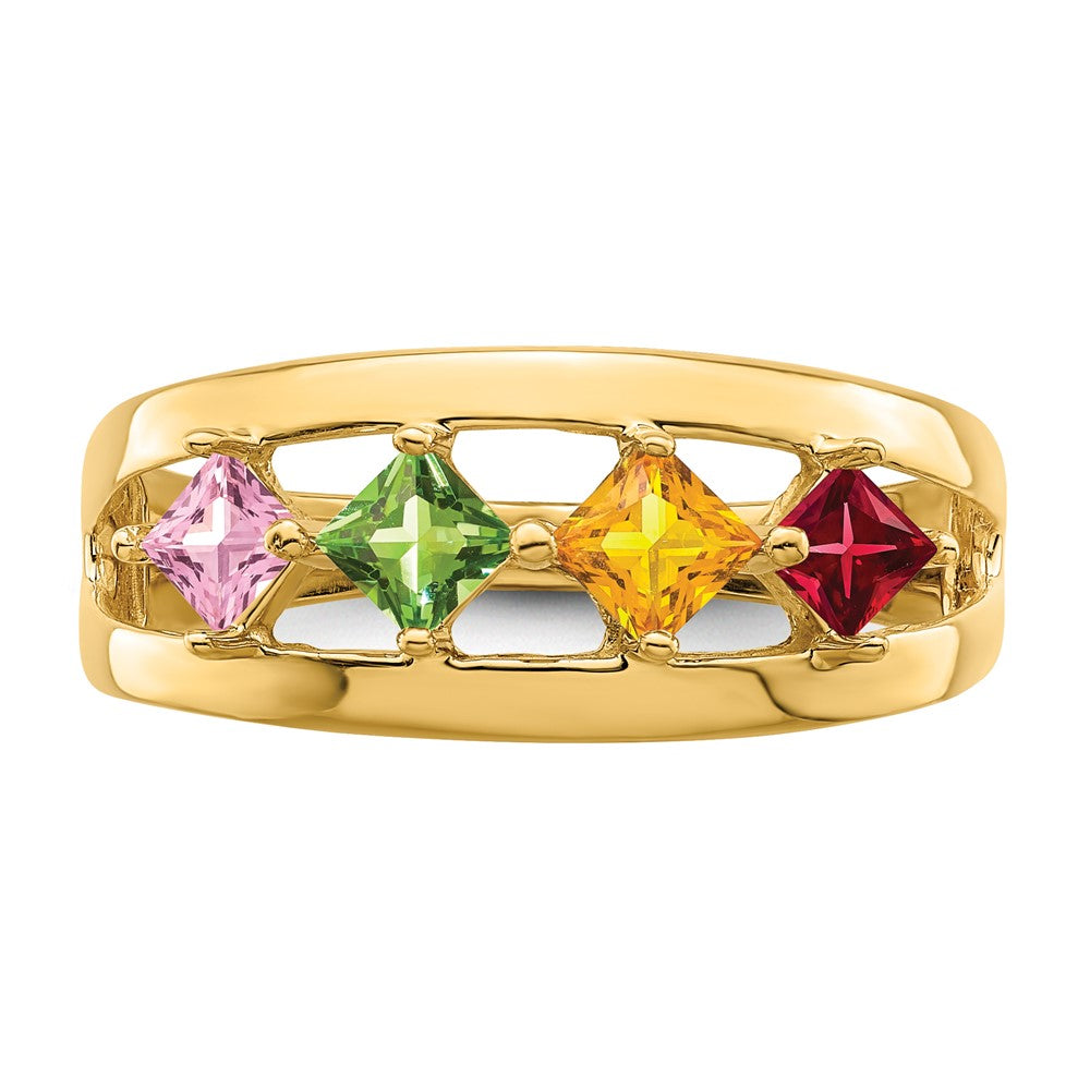 14k Synthetic Family Jewelry Ring
