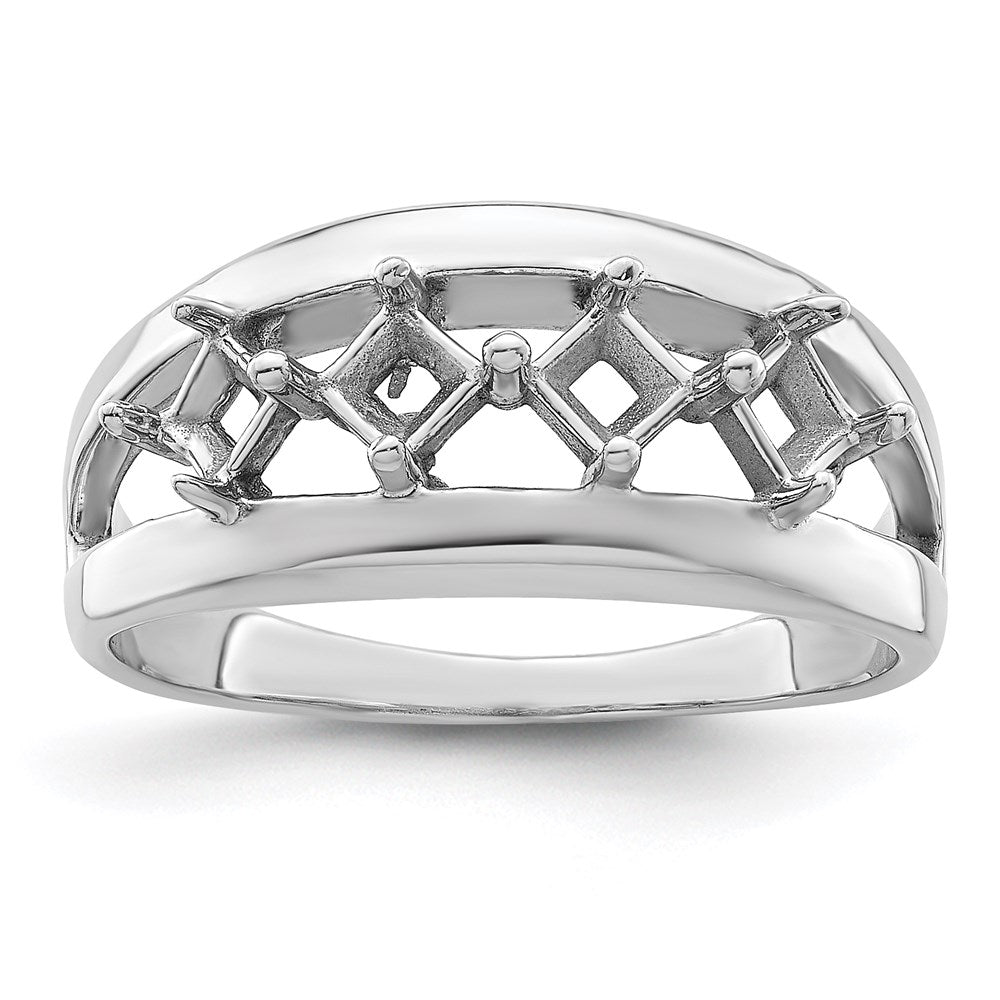 Sterling Silver Rhodium-plated Synthetic Family Jewelry Ring