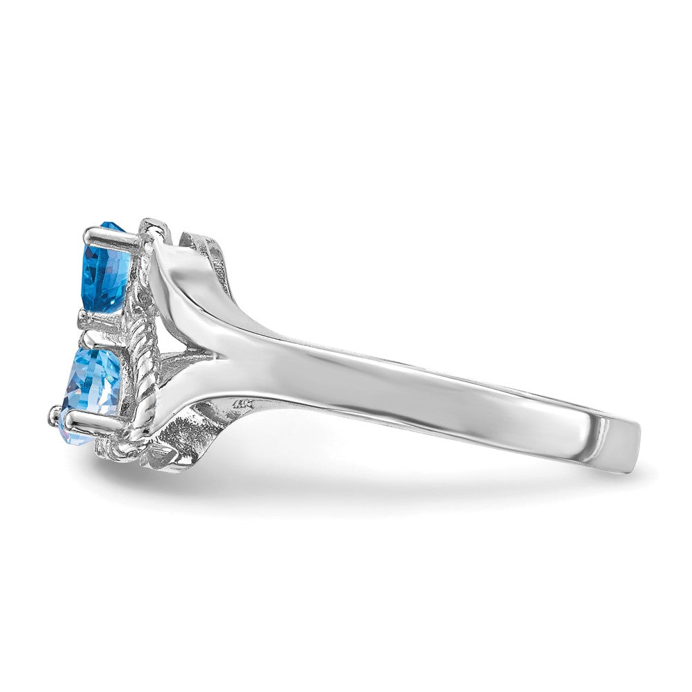 14k White Gold Synthetic Family Jewelry Ring