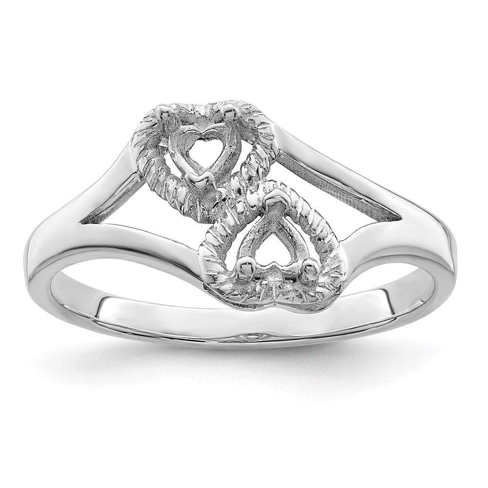14k White Gold Synthetic Family Jewelry Ring