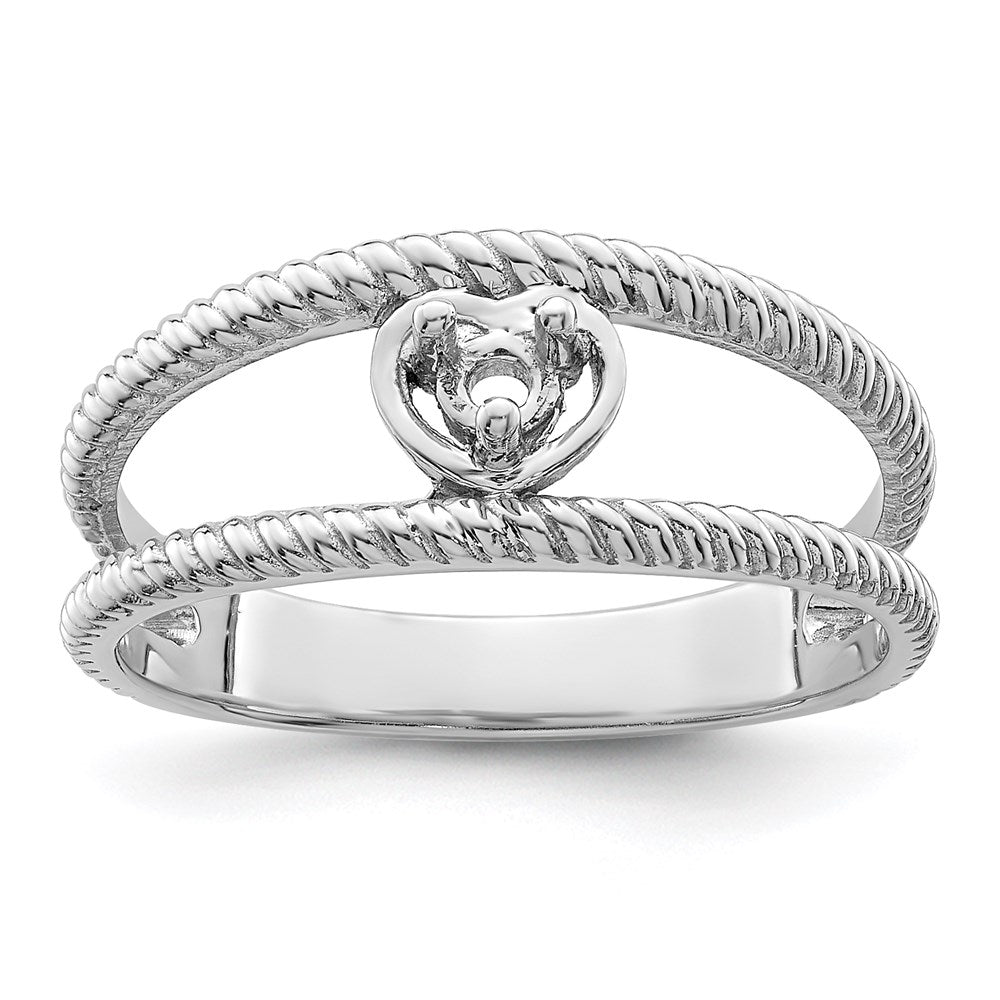 Sterling Silver Rhodium-plated Synthetic Single Stone Mother's Ring