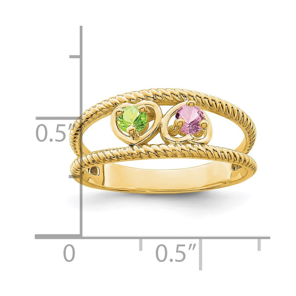 14k Synthetic Family Jewelry Ring