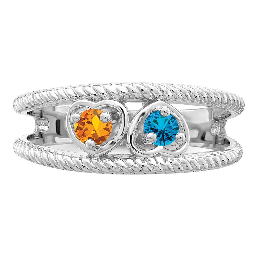 14k White Gold Genuine Family Jewelry Ring
